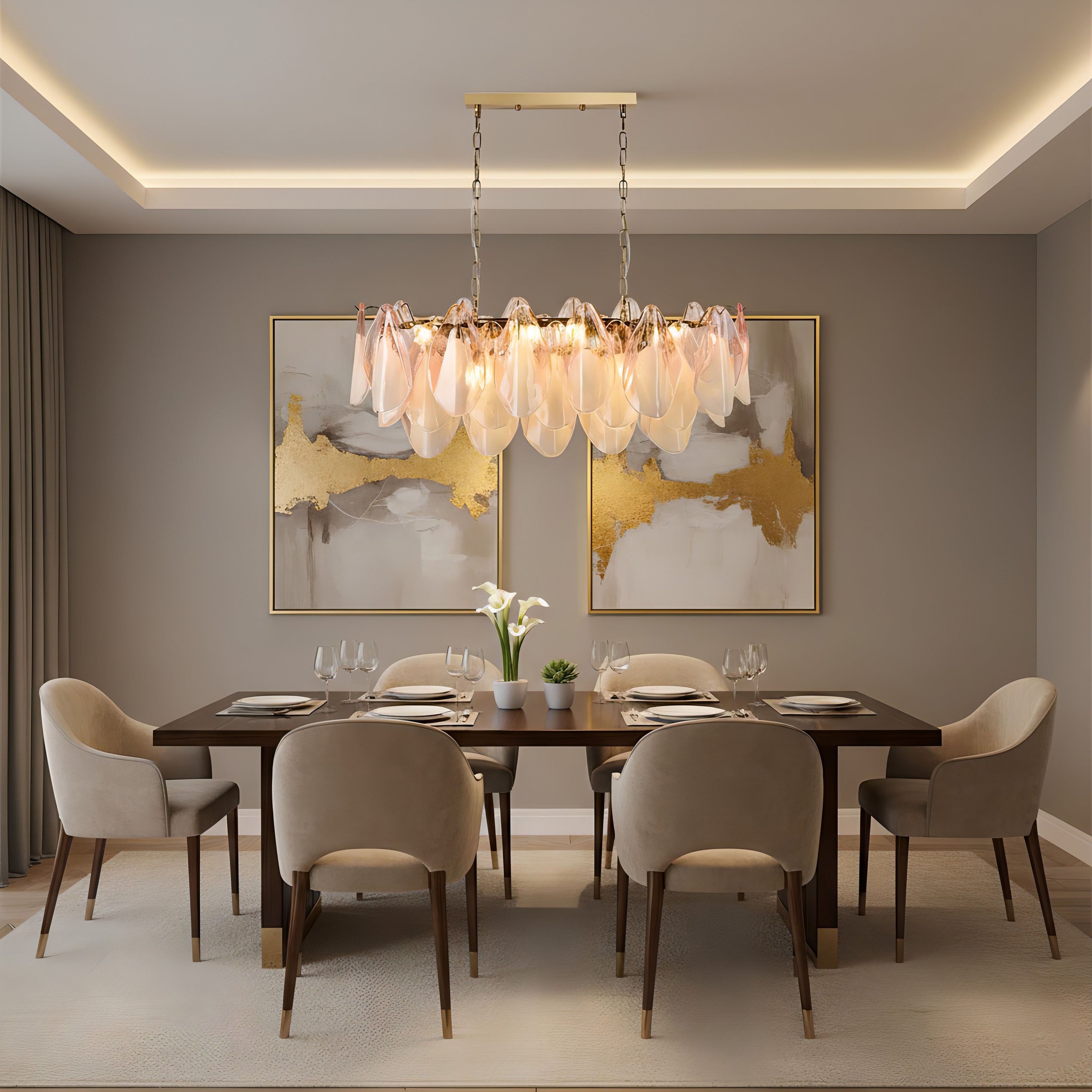 Caia Murano Glass Chandelier for Living Room - Cyran Lamps