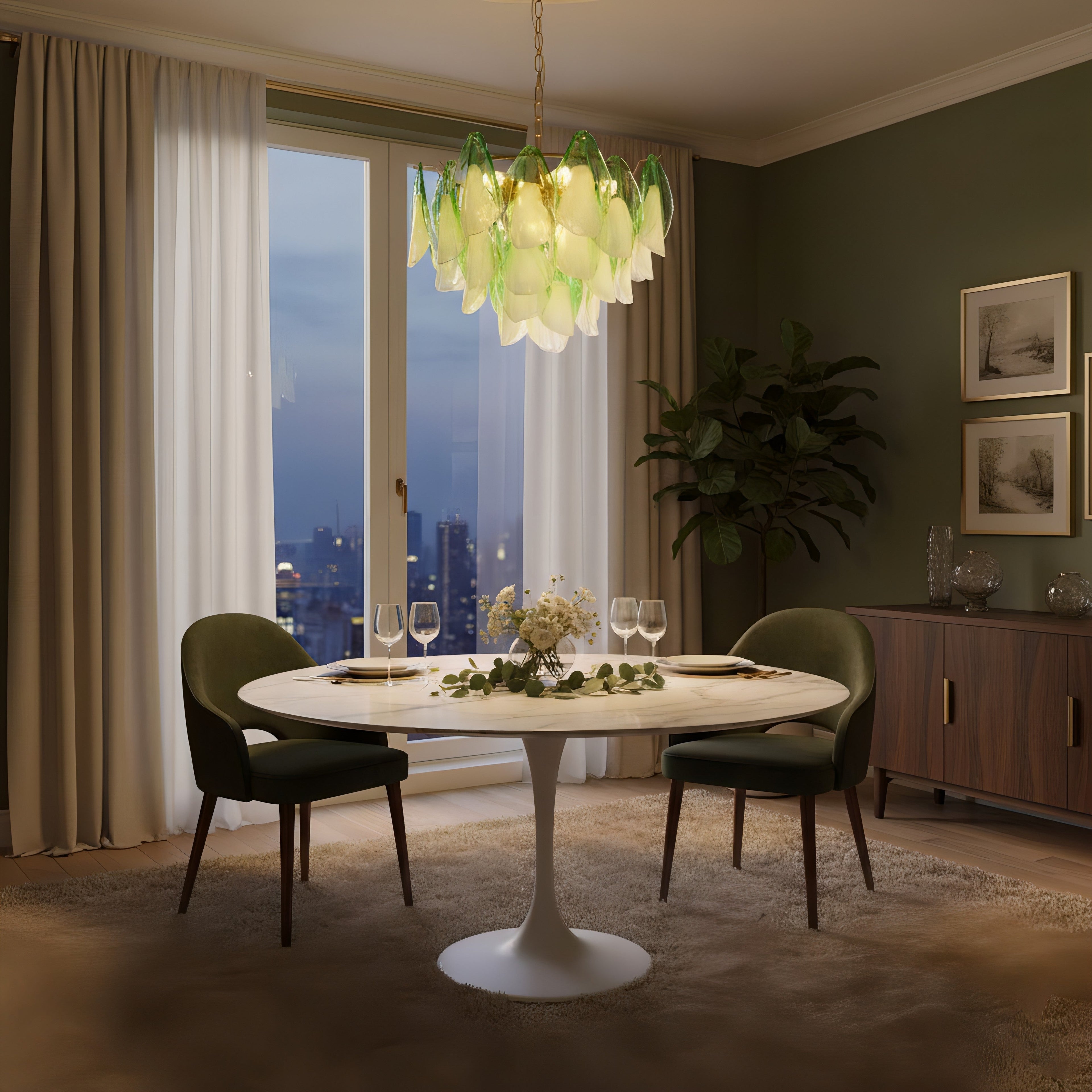 Caia Murano Glass Chandelier for Living Room - Cyran Lamps