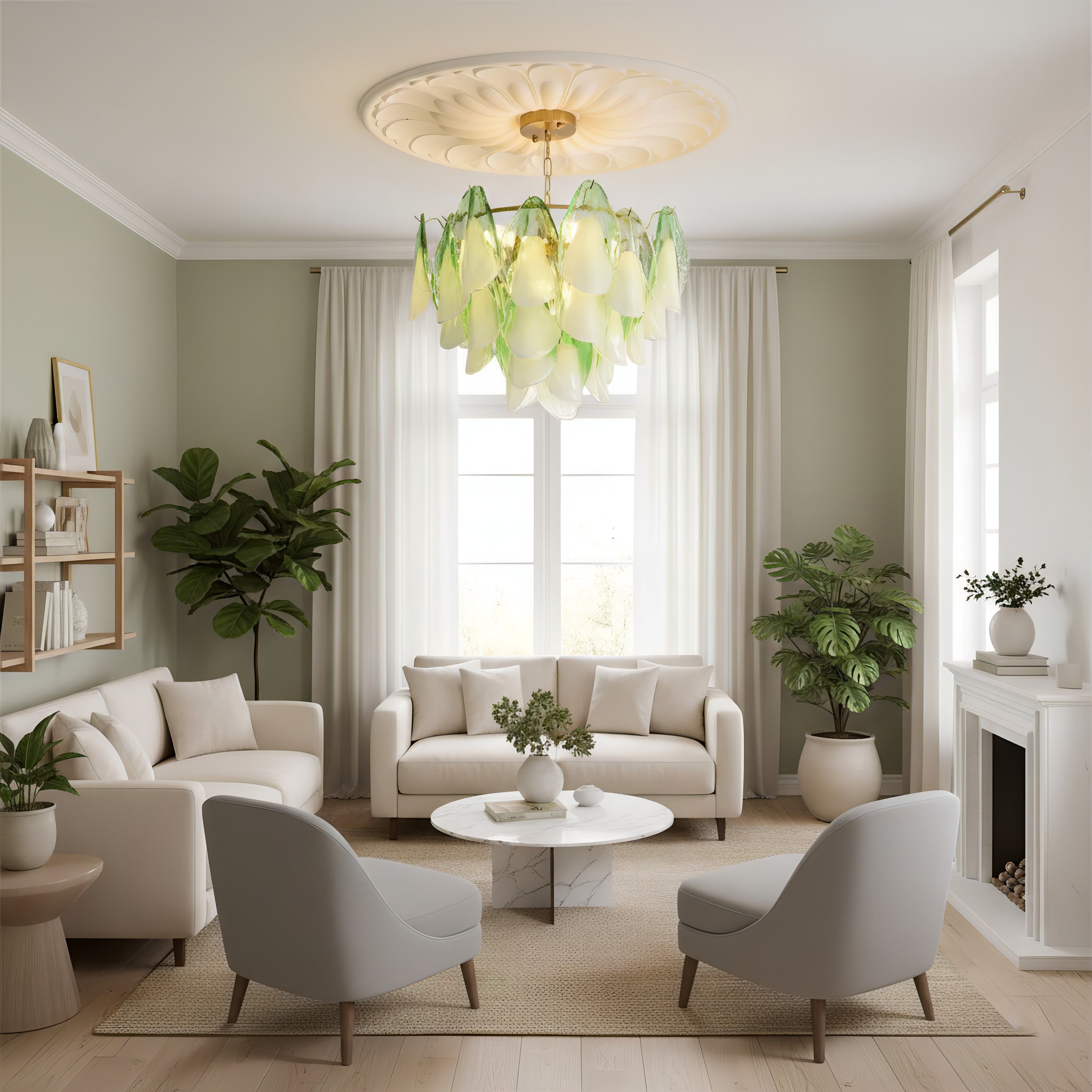 Caia Murano Glass Chandelier for Living Room - Cyran Lamps