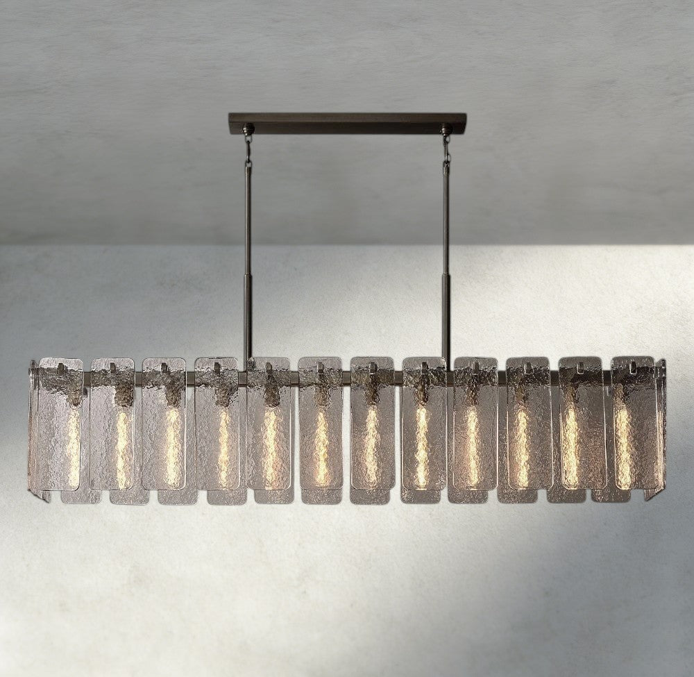 Calam Glass Rectangular Chandelier 60", 72" - Cyran Lamps