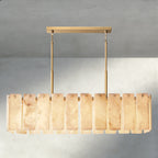 Calam Onyx Rectangular Alabaster Chandelier 60", 74" - Cyran Lamps