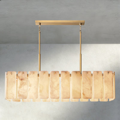 Calam Onyx Rectangular Alabaster Chandelier 60", 74" - Cyran Lamps