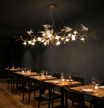 Calyx Bird Branch Chandelier for Dining Room - Copper49.2" (125cm)Warm White 3000KCyranlamps