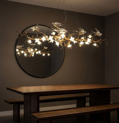 Calyx Bird Branch Chandelier for Dining Room - Copper49.2" (125cm)Warm White 3000KCyranlamps