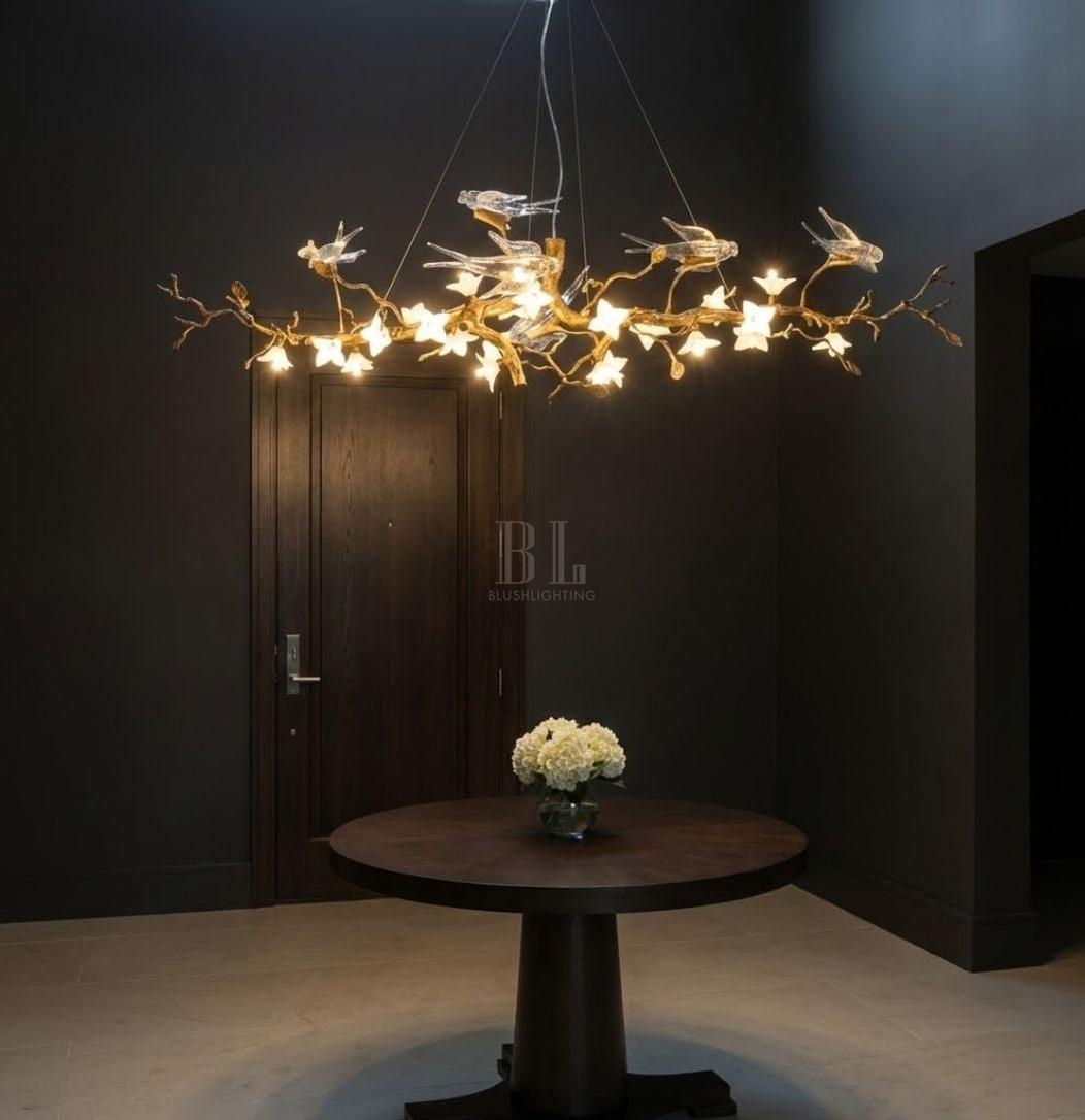 Calyx Bird Branch Chandelier for Dining Room - Copper49.2" (125cm)Warm White 3000KCyranlamps
