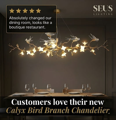 Calyx Bird Branch Chandelier for Dining Room - Copper49.2" (125cm)Warm White 3000KCyranlamps