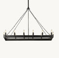 Camena Vintage Candelabra Rectangular Chandelier - Cyran Lamps