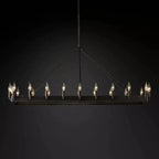 Camena Vintage Candelabra Rectangular Chandelier - Cyran Lamps