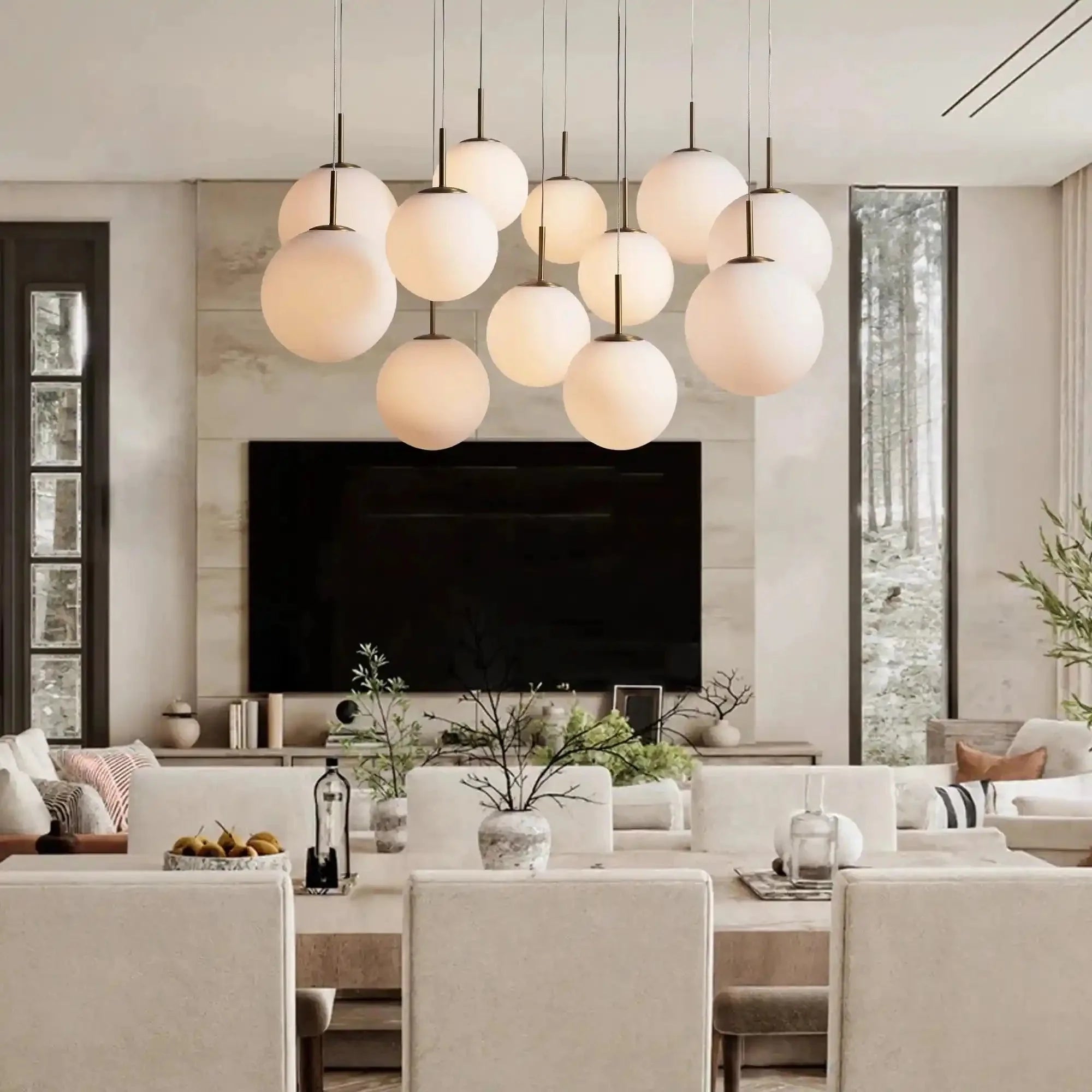 Casen Round Chandelier 20", 28", 34", 43" - Cyran Lamps