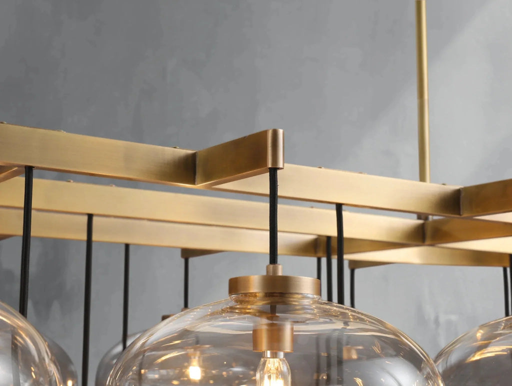 Cebret Glass Linear Chandelier - Cyran Lamps