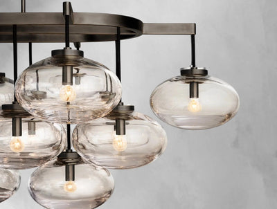 Cebret Glass Linear Chandelier - Cyran Lamps