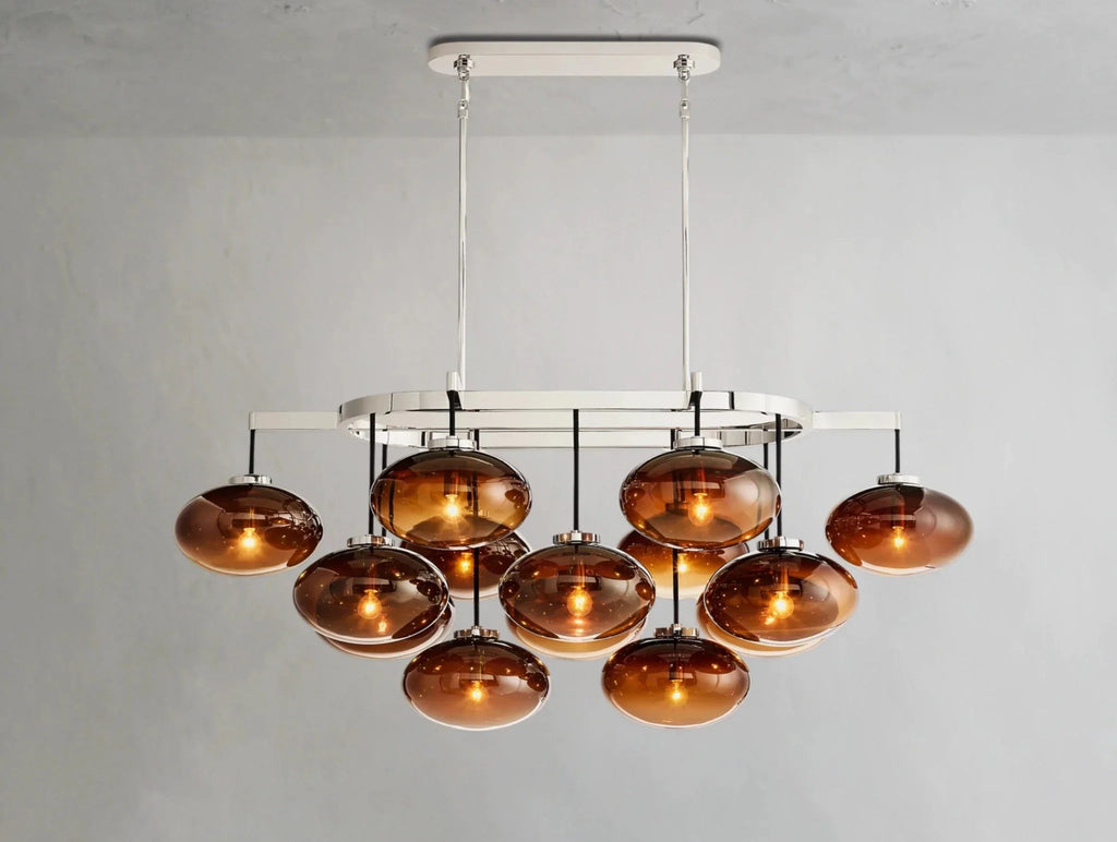 Cebret Glass Linear Chandelier - Cyran Lamps
