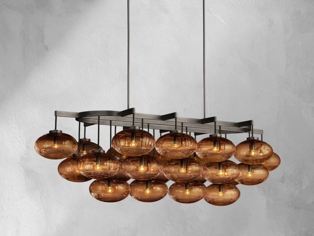 Cebret Glass Linear Chandelier - Cyran Lamps