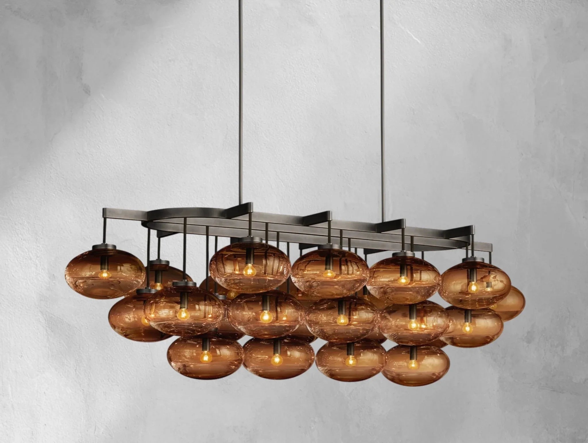 Cebret Glass Linear Chandelier - Cyran Lamps