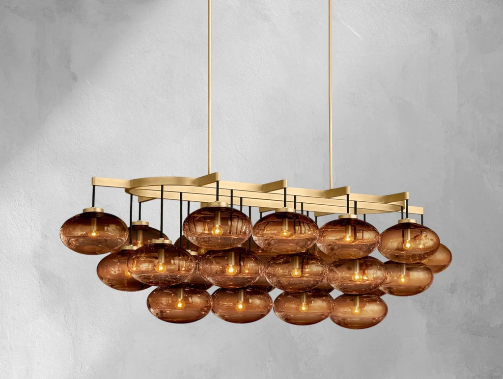 Cebret Glass Linear Chandelier - Cyran Lamps