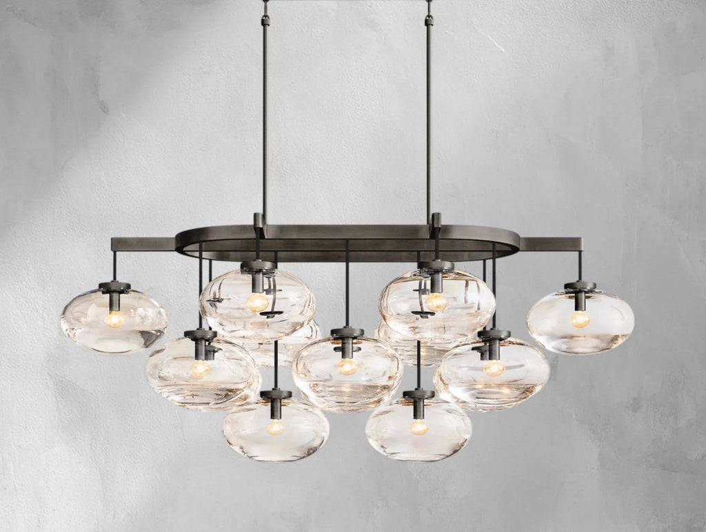 Cebret Glass Linear Chandelier - Cyran Lamps