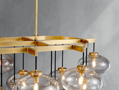 Cebret Glass Linear Chandelier - Cyran Lamps