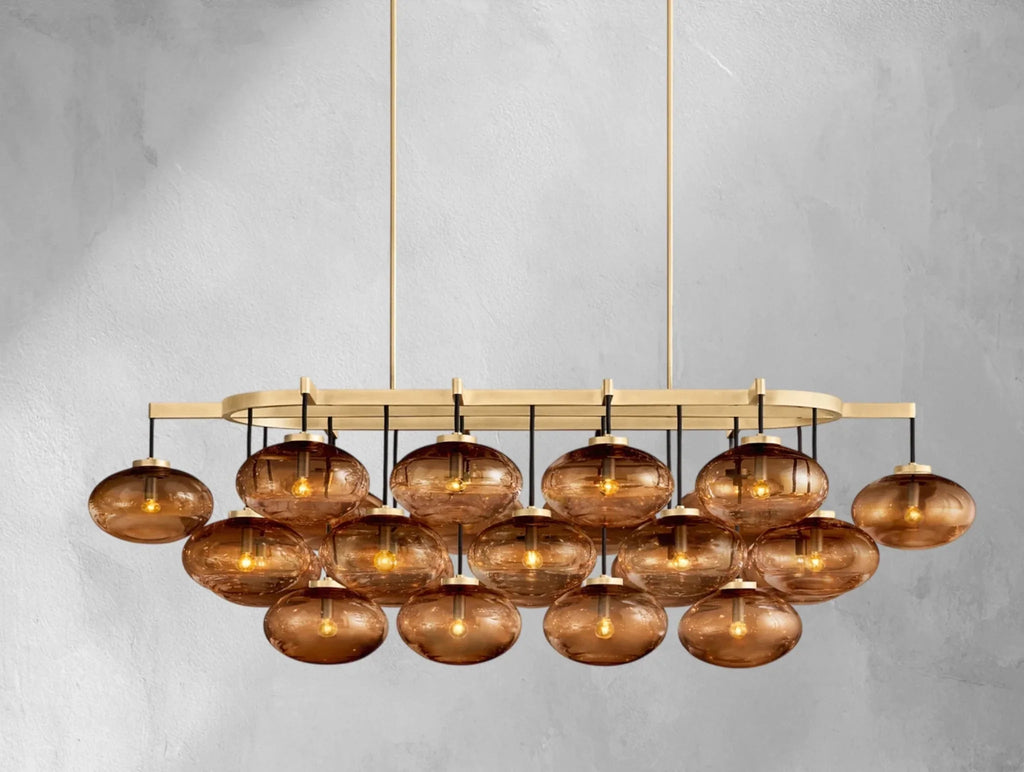 Cebret Glass Linear Chandelier - Cyran Lamps