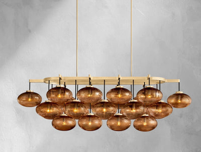 Cebret Glass Linear Chandelier - Cyran Lamps