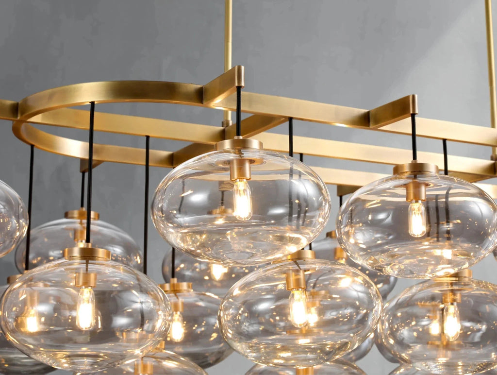 Cebret Glass Linear Chandelier - Cyran Lamps