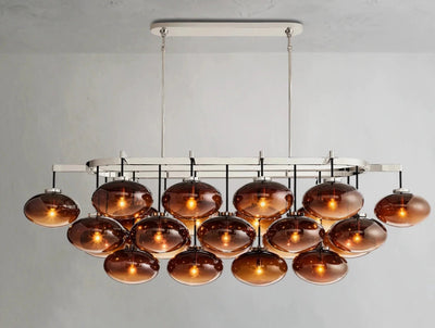 Cebret Glass Linear Chandelier - Cyran Lamps