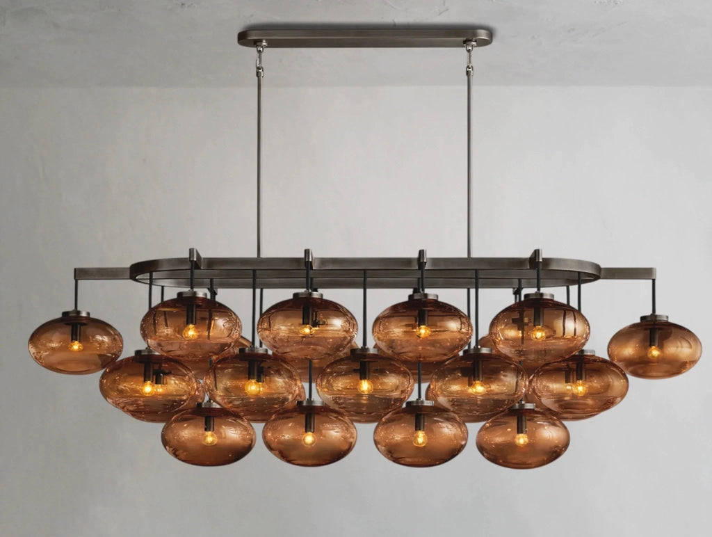 Cebret Glass Linear Chandelier - Cyran Lamps