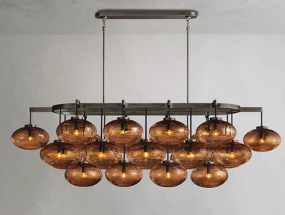 Cebret Glass Linear Chandelier - Cyran Lamps