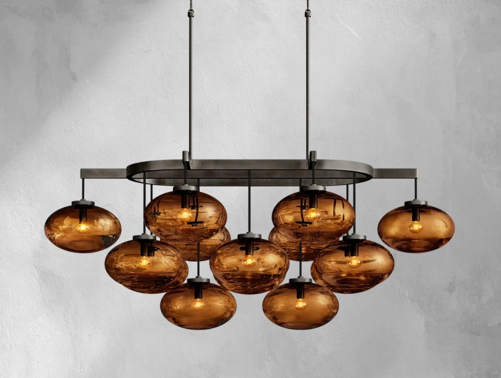 Cebret Glass Linear Chandelier - Cyran Lamps