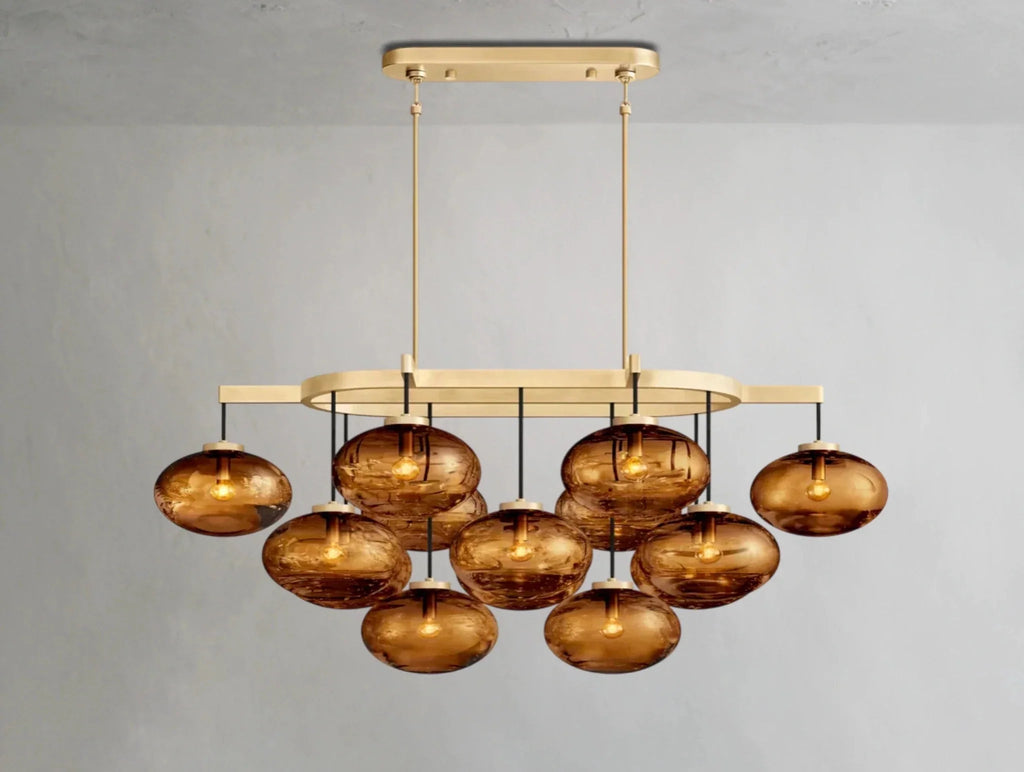 Cebret Glass Linear Chandelier - Cyran Lamps