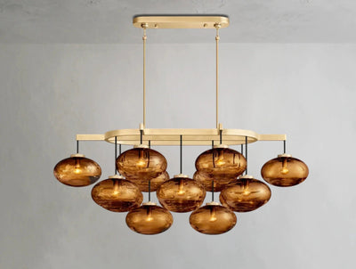 Cebret Glass Linear Chandelier - Cyran Lamps