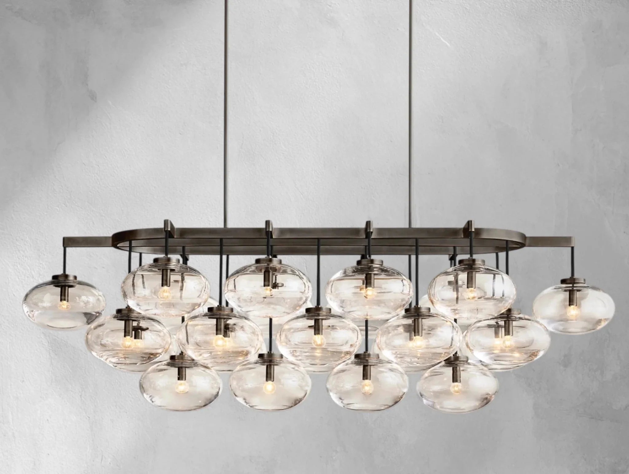 Cebret Glass Linear Chandelier - Cyran Lamps