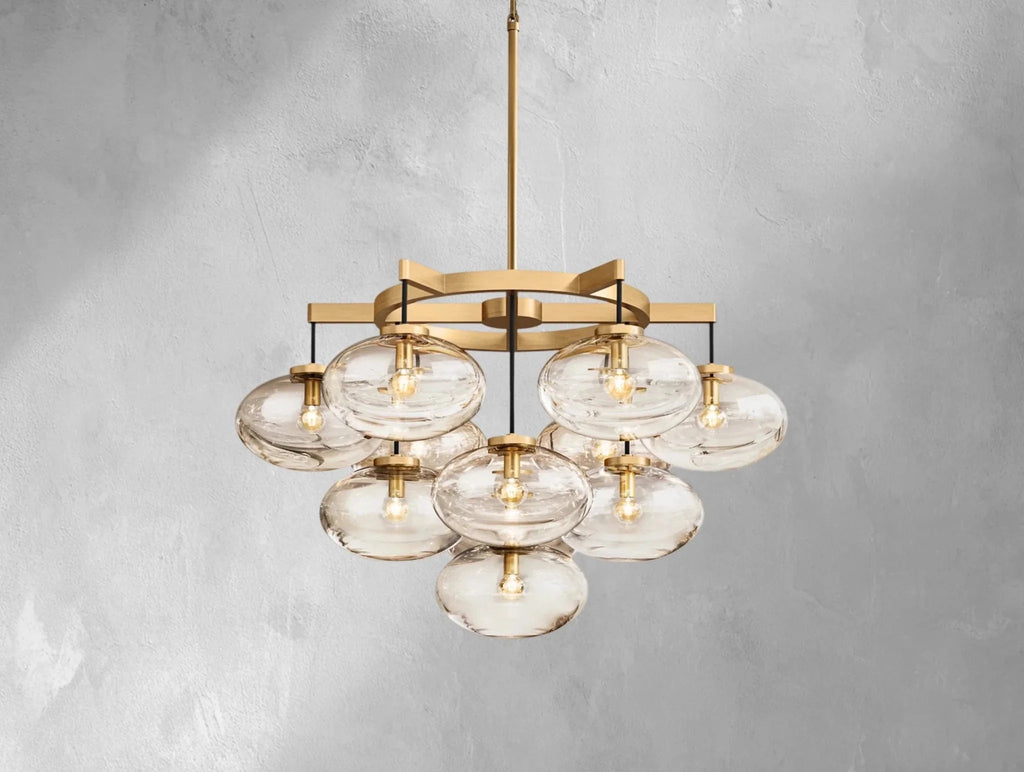 Cebret Glass Round Chandelier - Cyran Lamps