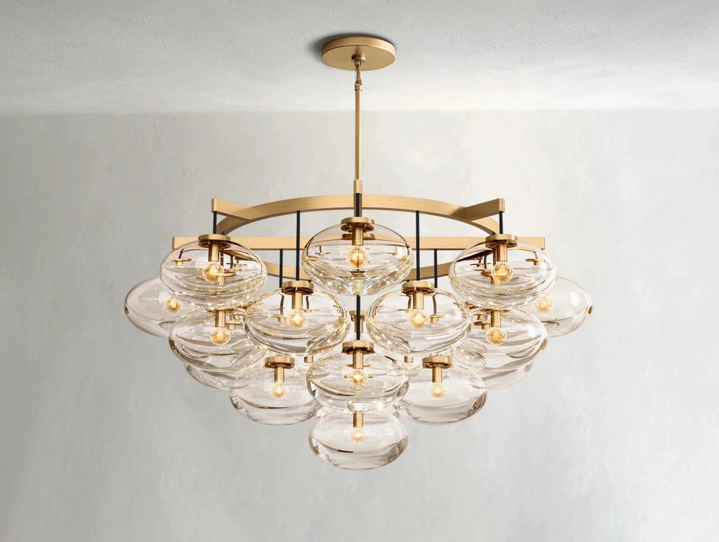 Cebret Glass Round Chandelier - Cyran Lamps