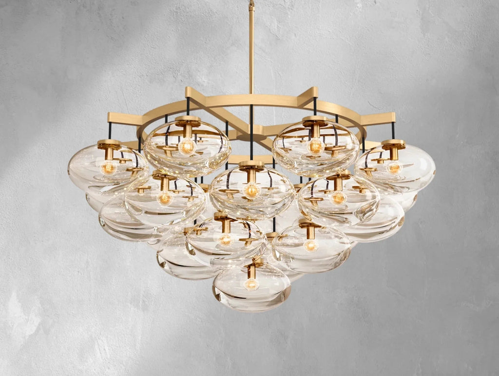 Cebret Glass Round Chandelier - Cyran Lamps