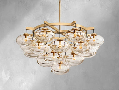 Cebret Glass Round Chandelier - Cyran Lamps