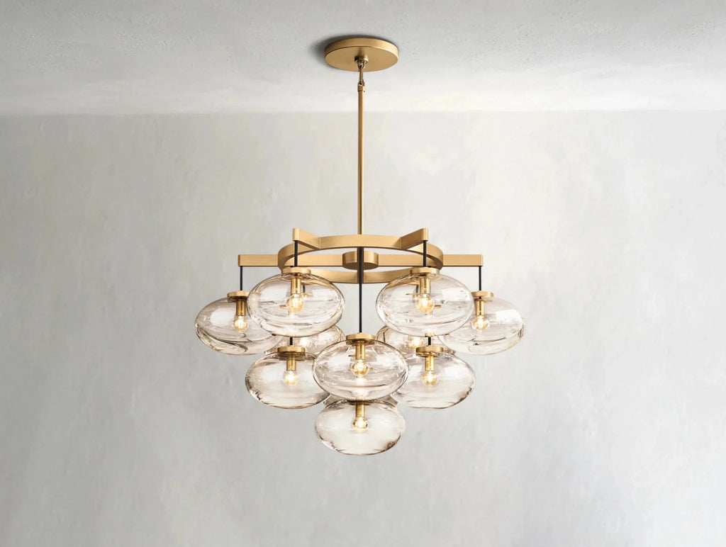 Cebret Glass Round Chandelier - Cyran Lamps
