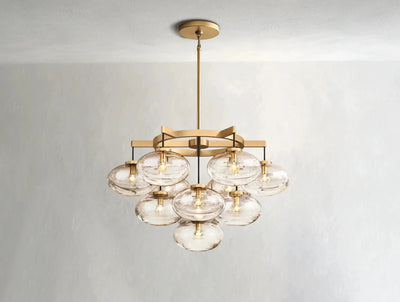 Cebret Glass Round Chandelier - Cyran Lamps