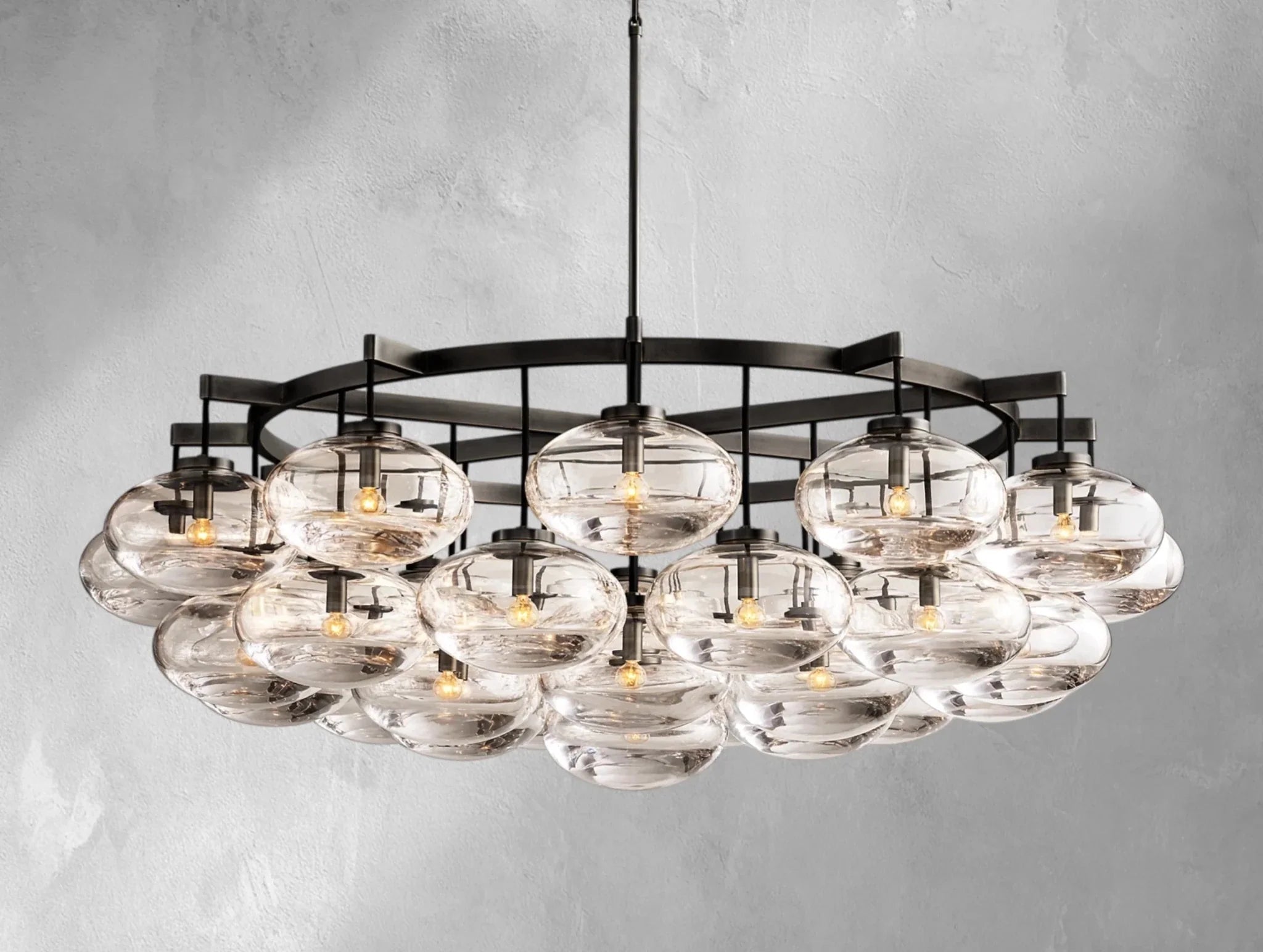 Cebret Glass Round Chandelier - Cyran Lamps
