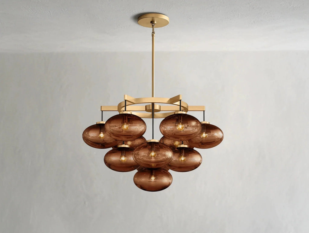 Cebret Glass Round Chandelier - Cyran Lamps