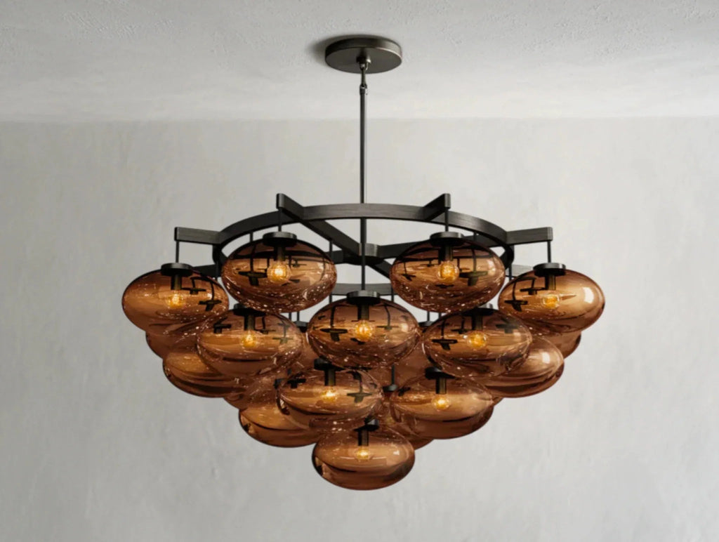 Cebret Glass Round Chandelier - Cyran Lamps