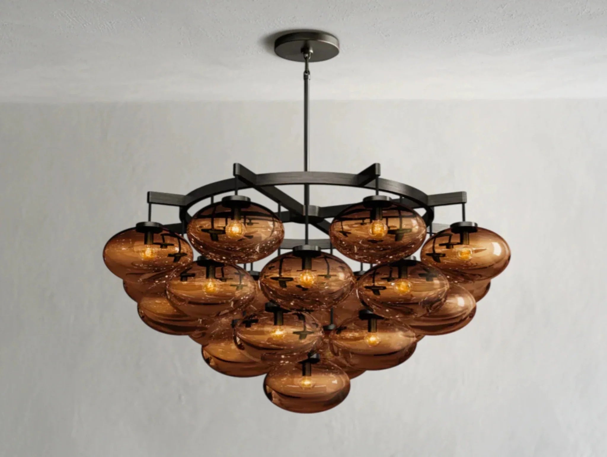Cebret Glass Round Chandelier - Cyran Lamps