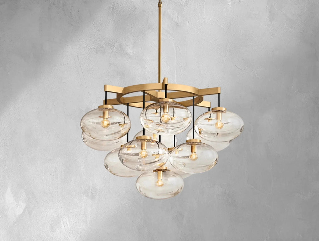 Cebret Glass Round Chandelier - Cyran Lamps