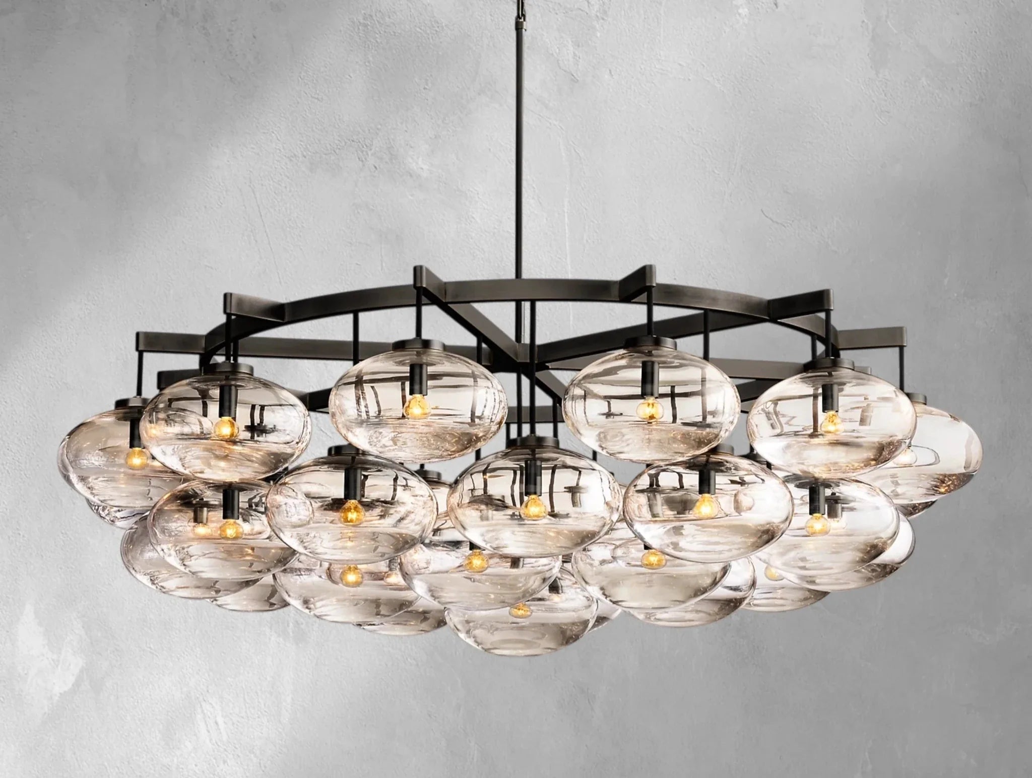 Cebret Glass Round Chandelier - Cyran Lamps