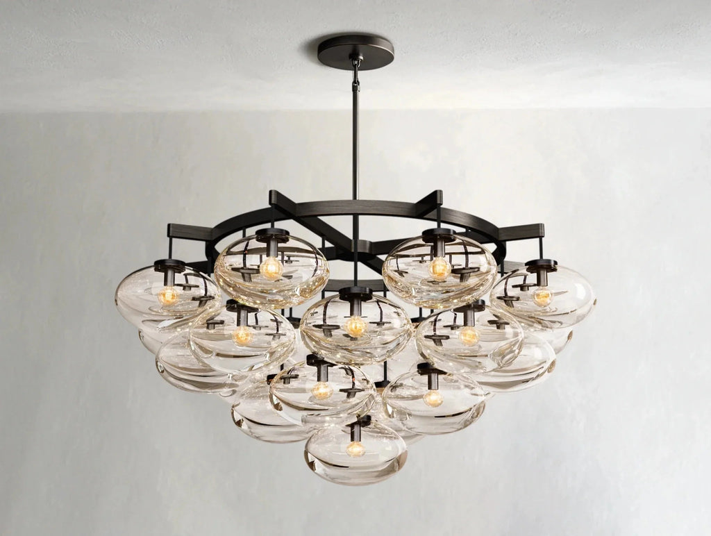 Cebret Glass Round Chandelier - Cyran Lamps