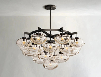 Cebret Glass Round Chandelier - Cyran Lamps