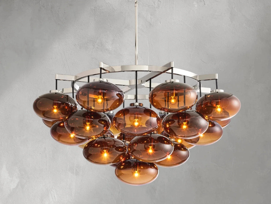 Cebret Glass Round Chandelier - Cyran Lamps