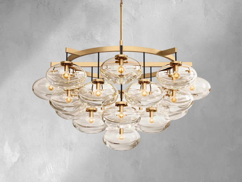 Cebret Glass Round Chandelier - Cyran Lamps