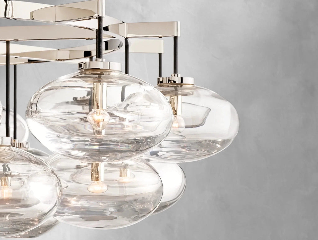 Cebret Glass Round Chandelier - Cyran Lamps