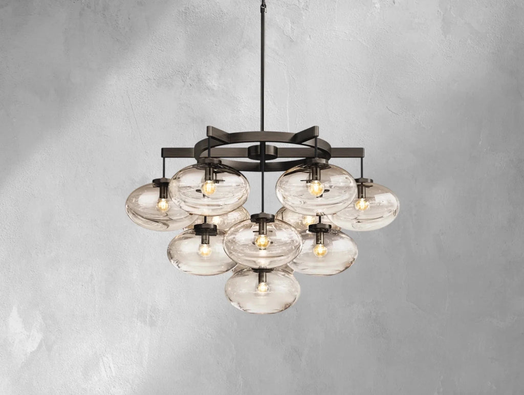 Cebret Glass Round Chandelier - Cyran Lamps