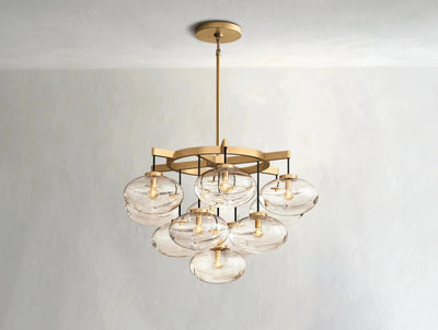 Cebret Glass Round Chandelier - Cyran Lamps